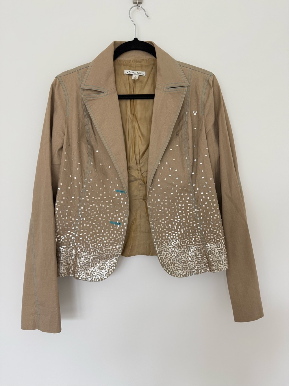 VINTAGE RARE Lillie Rubin Beige Sequin-Embellished Blazer